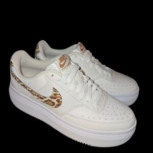 *NWOT* Nike Women's Court Vision Alta Sneakers White Lepoard Camp Platform Size